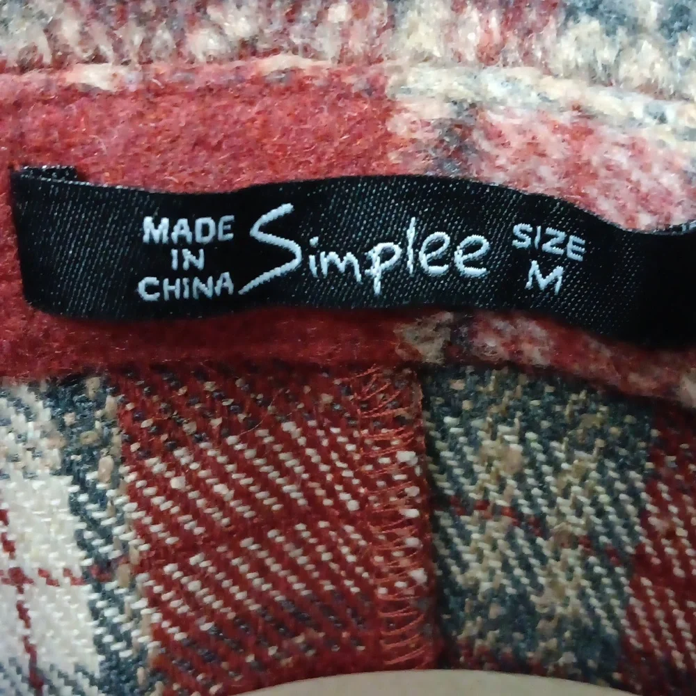 Red Plaid Trench Style Jacket - Picture 7 of 9